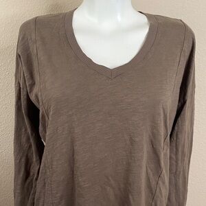 BOBI LOS ANGELES camo green long sleeve V-neck super soft cotton top S 💚